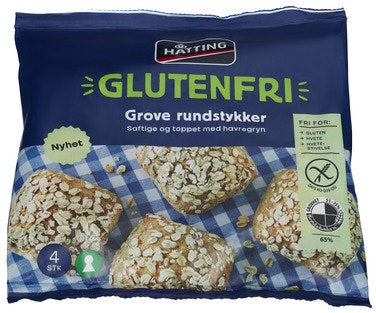 Bilde: © Hatting / Oda Hatting Glutenfri Grove Rundstykker 4stk