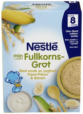 Bilde: © Nestlé / Oda Nestlé Min Fullkornsgrøt med Yoghurt, Pære & Banan Fra 8 mnd