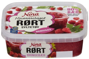 Bilde: © Nora / Oda Nora Hjemmelaget Rørt Bringebærsyltetøy Frosset