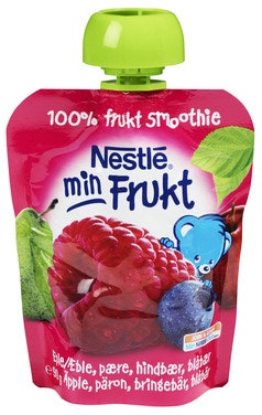 Bilde: © Nestlé / Oda Nestlé Min Frukt Eple, Pære, Bringebær og Blåbær Fra 6 mnd