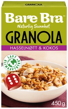 Bilde: © Bare Bra / Oda Bare Bra Supergranola med Hasselnøtt & Kokos 450 g