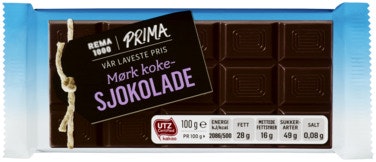 Bilde: © REMA 1000 / Oda REMA 1000 Kokesjokolade Mørk 100 g