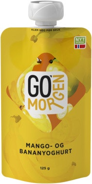 Bilde: © Tine / Oda Tine Go'morgen Mango- og Bananyoghurt Porsjonspose
