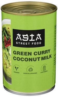 Asia Streetfood Grønn curry kokosmelk, ferdig smakssatt kokosmelk