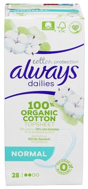 Bilde: © Always / Oda Always Truseinnlegg Normal 100% Organic Cotton, 28 stk