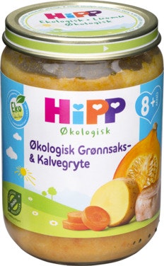 Hipp Grønnsaks- & Kalvegryte Økologisk, fra 8mnd
