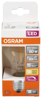 Bilde: © Osram / Oda Osram Led Superstar Cl A FIL 60 Dimbar Klar E27