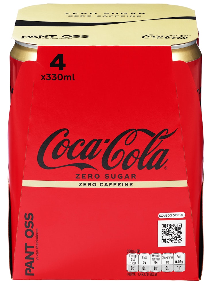 Coca-Cola Zero Sugar Zero Caffeine 4 x 0,33L