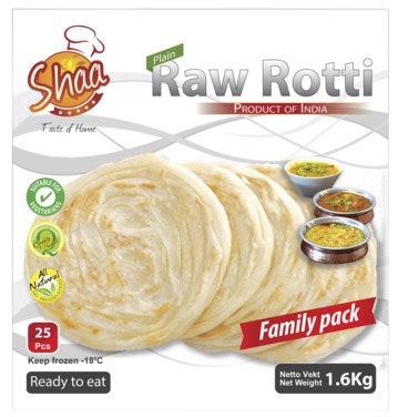 Rå Rotti brød 25 stk, 1,6 kg