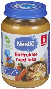 Bilde: © Nestlé / Oda Nestlé Rotfrukter med Laks Fra 8 mnd