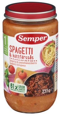 Bilde: © Semper / Oda Semper Spaghetti & kjøttdeigsaus Fra 12 mnd