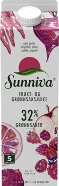 Bilde: © Sunniva / Oda Sunniva Supri med Eple, Gulrot, Bringebær & Sitron 32% Grønnsaker, 1 l
