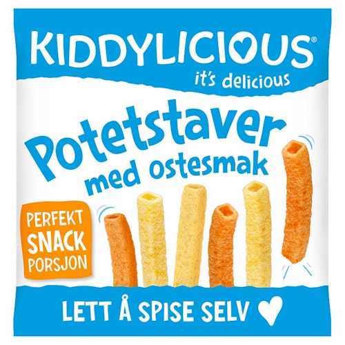 Kiddylicious Potetstaver med Ostesmak Fra 9 mnd