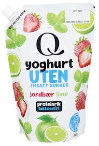 Q Yoghurt Jordbær & Lime Uten tilsatt sukker