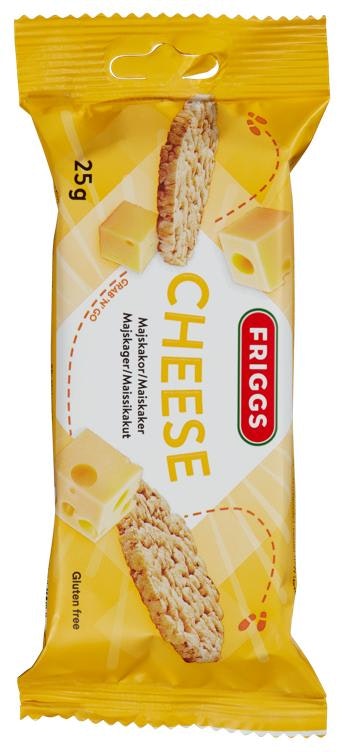 Friggs Maiskaker Snackpack Cheese Glutenfri