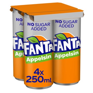 Fanta Fanta Orange Uten Sukker 4 x 0,25l