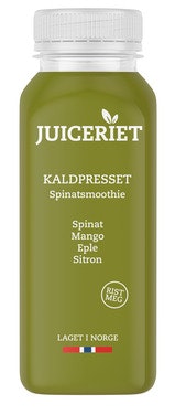 Bilde: © Juiceriet / Oda Juiceriet Kaldpresset Spinatsmoothie Spinat, Mango, Eple & Sitron