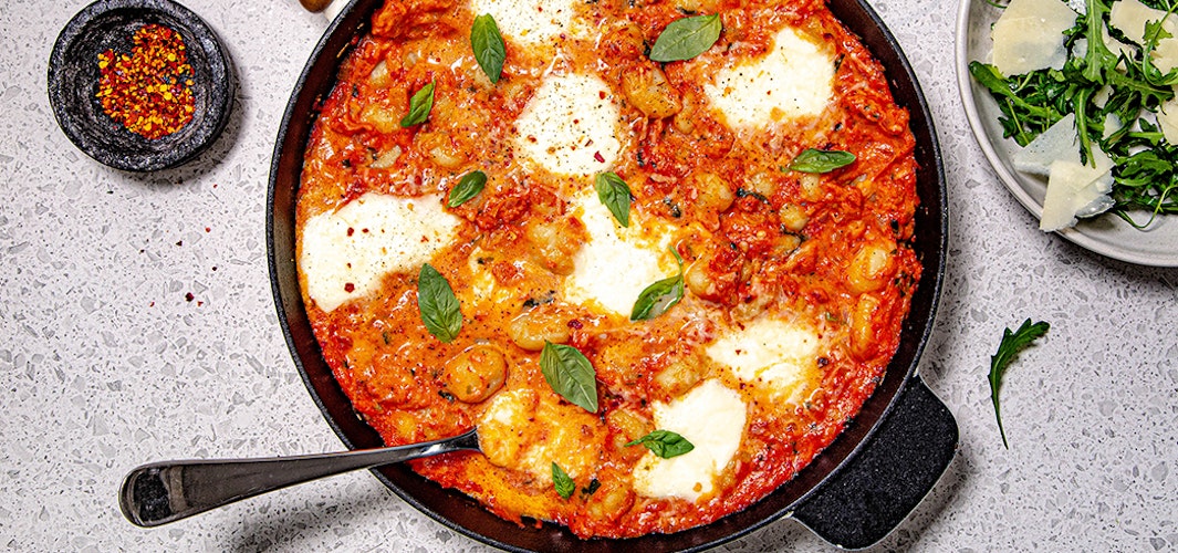 Gnocchi-Pfanne mit Mozzarella