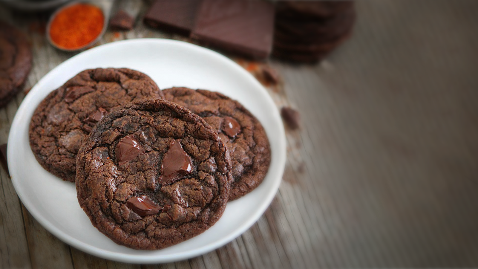 Cookies med chili og fin mørk sjokolade