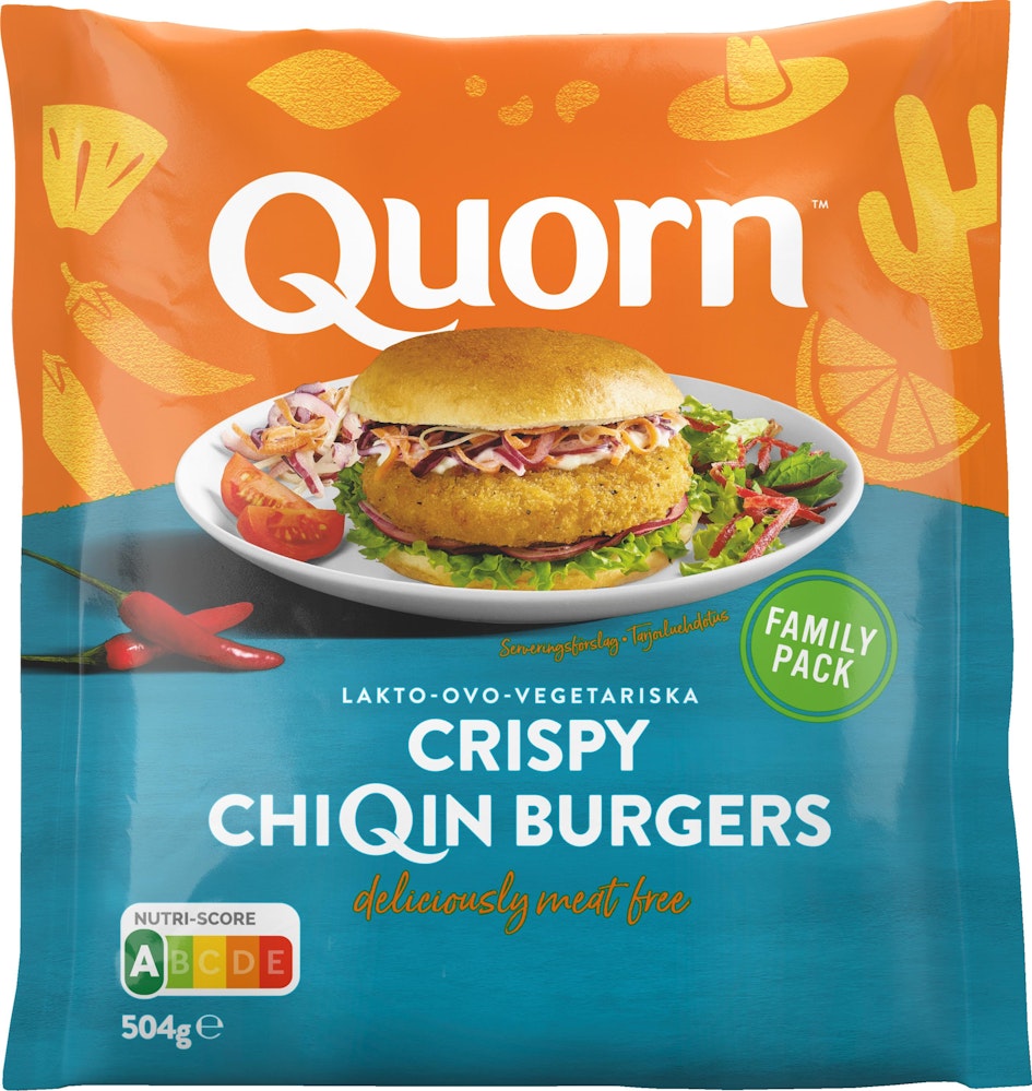 Quorn Crispy ChiQin Burger Fryst 504g Quorn