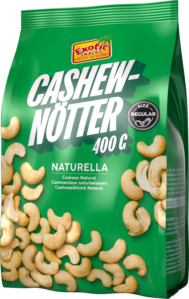 Exotic Snacks Cashewnötter Naturella 400g Exotic Snacks