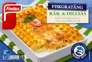Findus Fiskgratäng Räkor-& Dillsås Fryst MSC 600g Findus