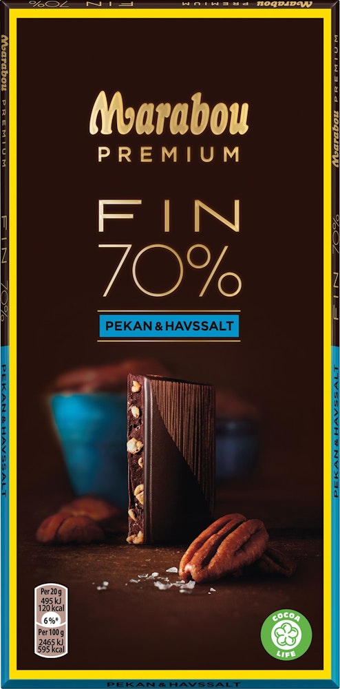 Marabou Chokladkaka Premium 70% Pekan & Havssalt Marabou