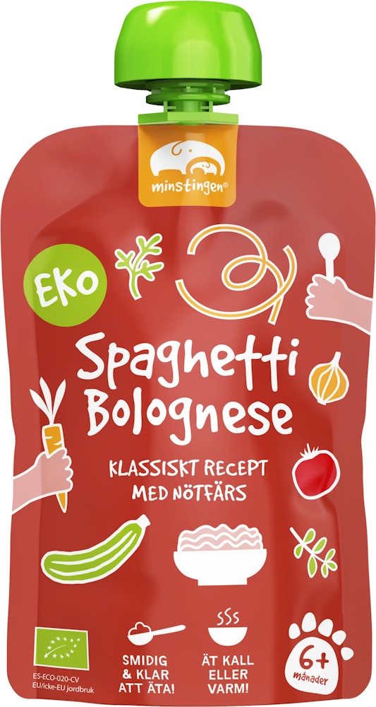 Minstingen Spaghetti Bolognese 6M EKO 120g Minstingen