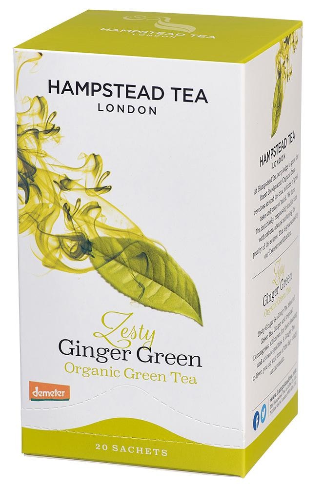 Hampstead Tea London Tea Ginger Green EKO 20-p Hampstead Tea London