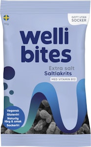 Wellibites Saltlakrits Extra Salt 70g Wellibites