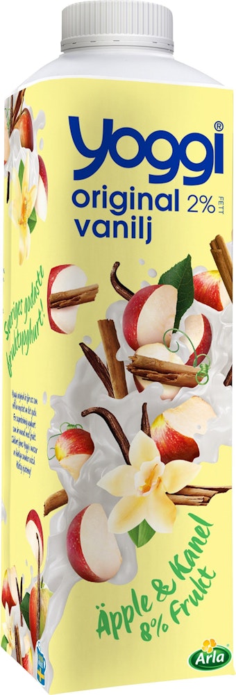Yoggi Yoghurt Äpple, Vanilj & Kanel 2% 1000g Yoggi