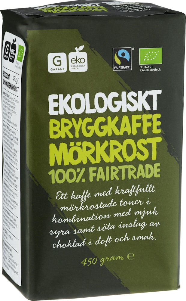 Garant Eko Bryggkaffe Mörkrost EKO/Fairtrade 450g Garant Eko