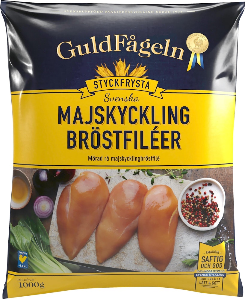 Guldfågeln Majskycklingfilé Svensk Fryst 1000g Guldfågeln