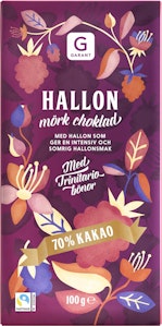 Garant Mörk Choklad Hallon 70% Fairtrade 100g Garant