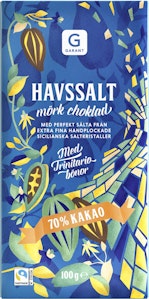 Garant Mörk Choklad Havssalt 70% Fairtrade 100g Garant