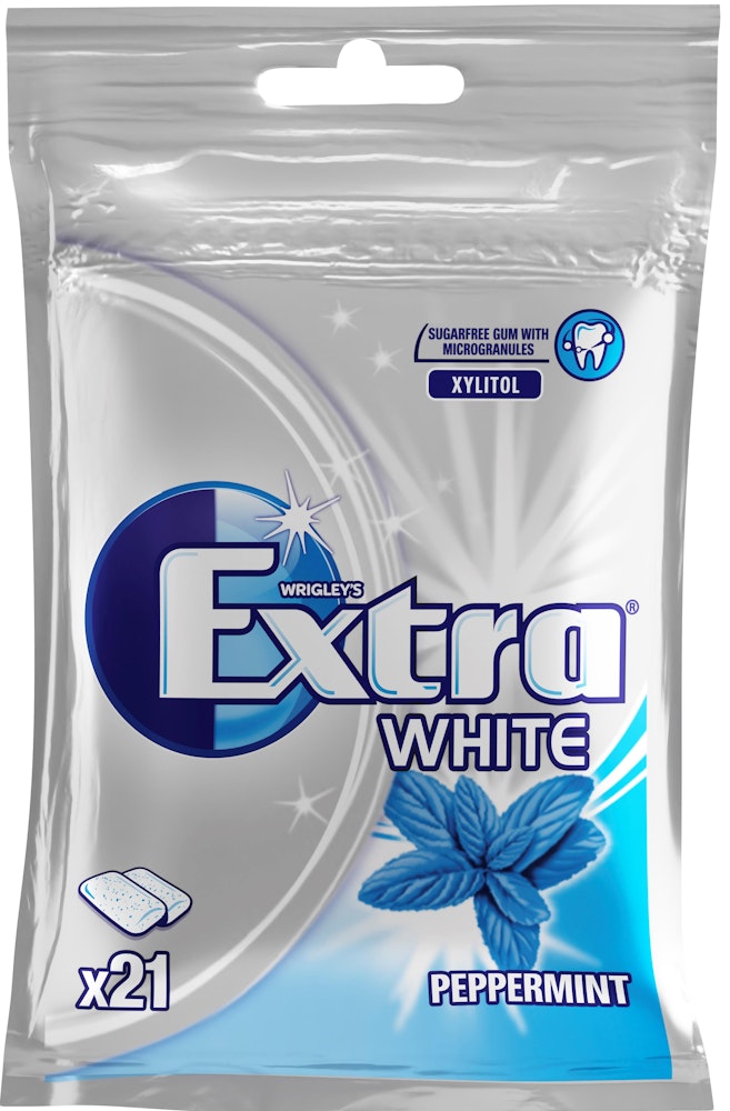 Extra White Peppermint Sockerfri 21-p Wrigley's