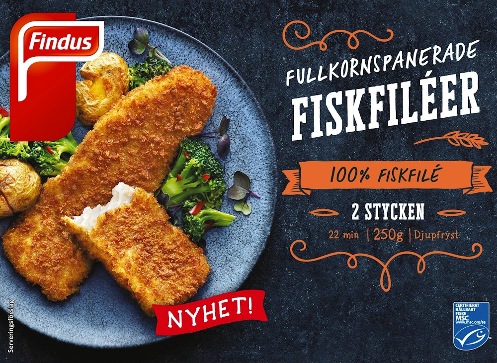 Findus Fullkornspanerade Fiskfiléer Frysta Findus