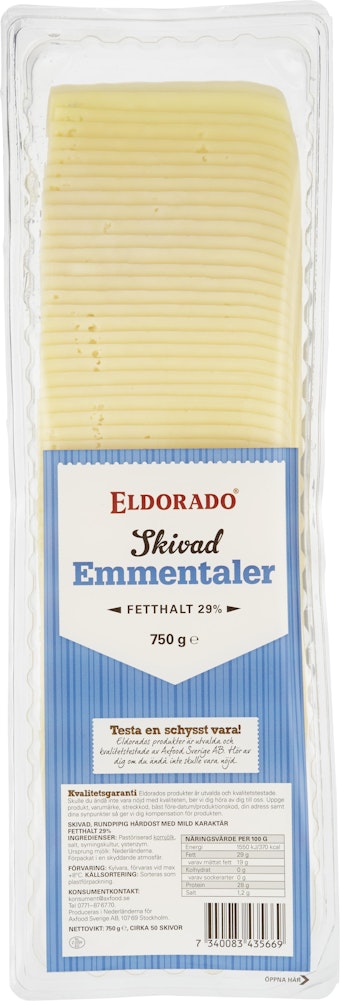 Eldorado Emmentaler Skivad 29% Eldorado