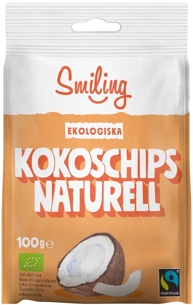Smiling Kokoschips Naturell EKO/Fairtrade Smiling