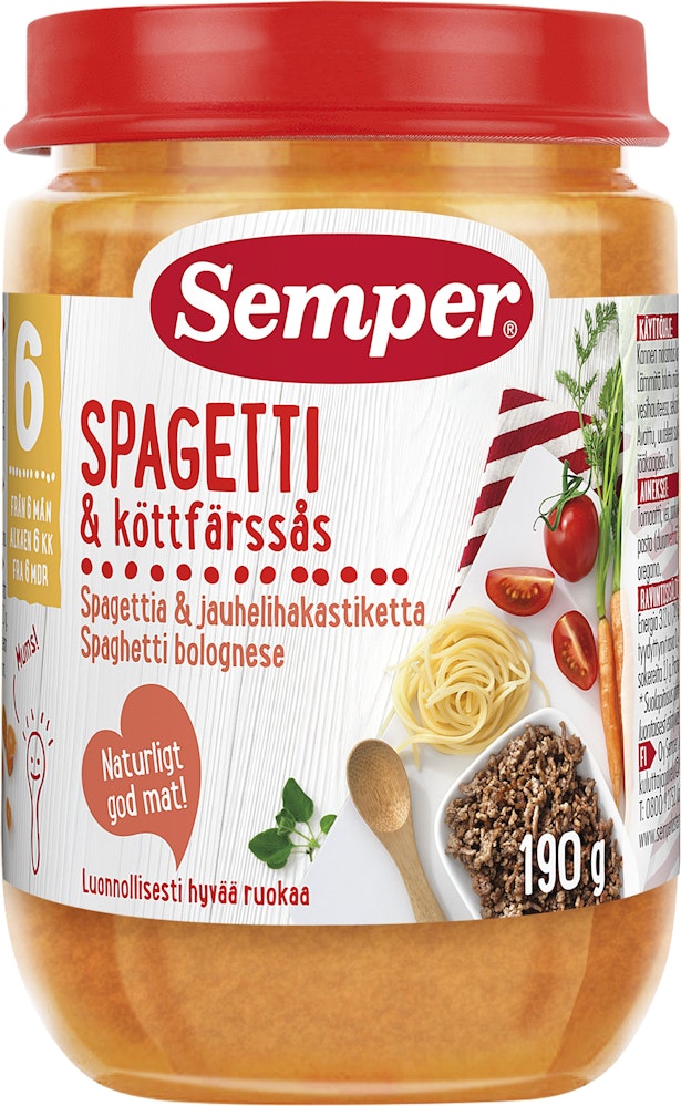 Semper Spagetti med Köttfärs 6M Semper