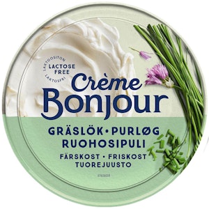 Creme Bonjour Färskost Gräslök 25% Laktosfri 100g Crème Bonjour
