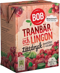 Bob Lättdryck Tranbär & Lingon 2dl BOB