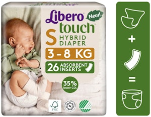 Libero Blöja Touch Hybrid Absorberande Inlägg S 3-8kg 26-p Libero