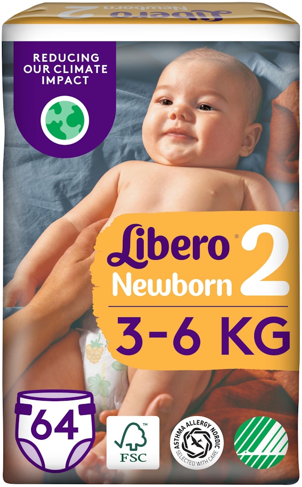Libero Blöja Newborn (2) 3-6kg 64-p Libero