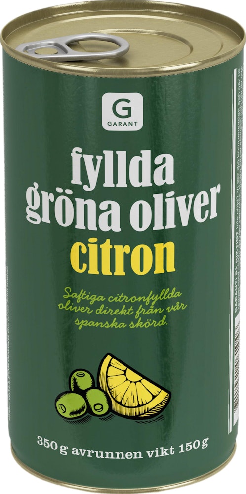 Garant Gröna Oliver Fyllda med Citron Garant