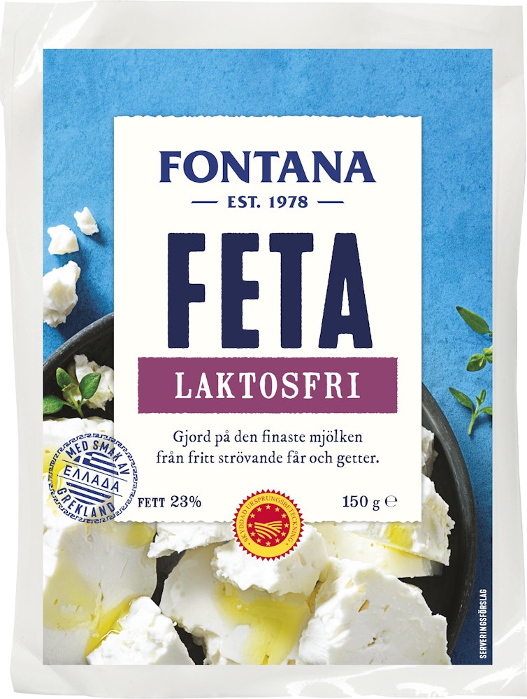 Fontana Fetaost Laktosfri 23% 150g Fontana