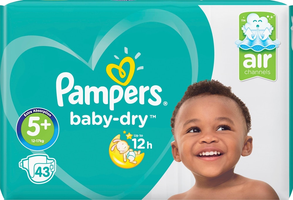 Pampers Blöjor Baby Dry (5+) 12- 43-p Pampers