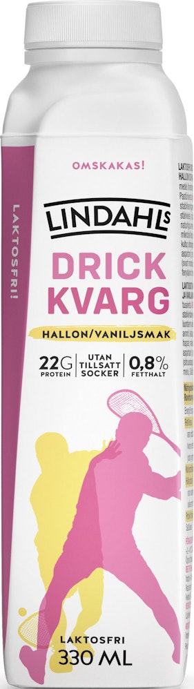 Lindahls Drickkvarg Hallon & Vaniljsmak 0,8% Laktosfri Utan tillsatt Socker 330ml Lindahls