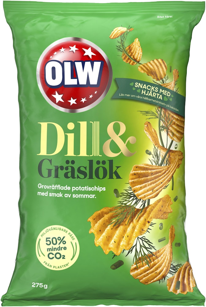OLW Chips Dill & Gräslök 275g OLW