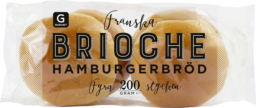 Garant Hamburgerbröd Brioche 4-p 200g Garant